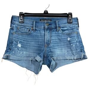 CLEARANCE Abercrombie & Fitch  Denim Distressed Cut-Off Frayed Hem Shorts Sz W25